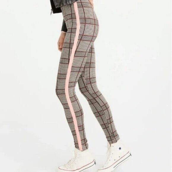 Abercrombie & Fitch Velvet Plaid Pull On Legging Small - Picture 2 of 8